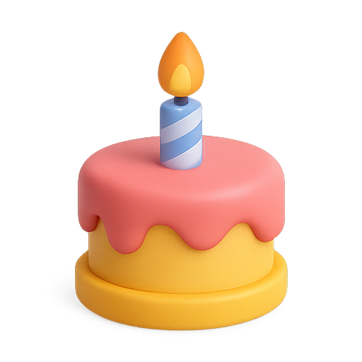Cake, candle, celebration icon