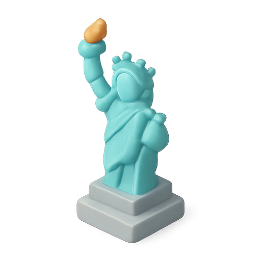 Statue, 3d, blue icon