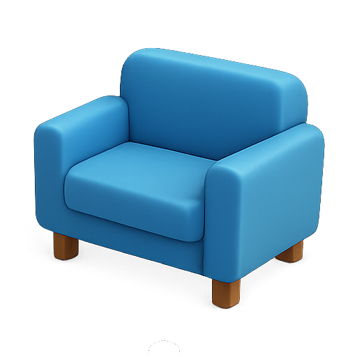 Chair, furniture, blue icon