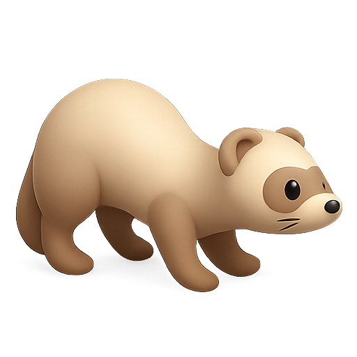 Ferret, animal, 3D icon