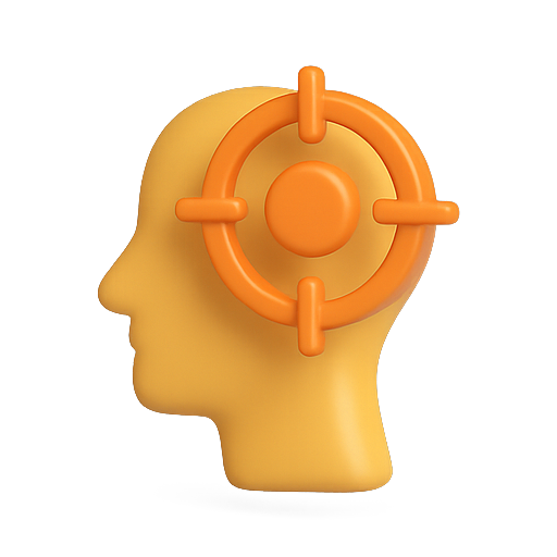 3d, head, focus icon