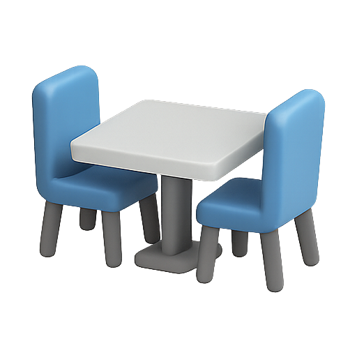 Table, chairs, furniture icon