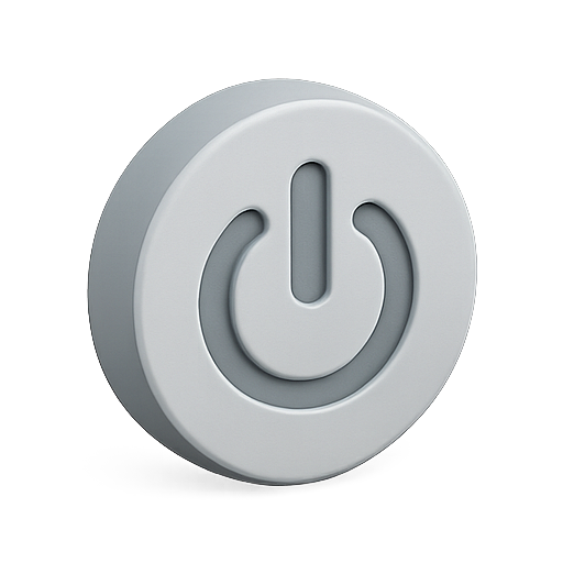 Power, button, 3d icon