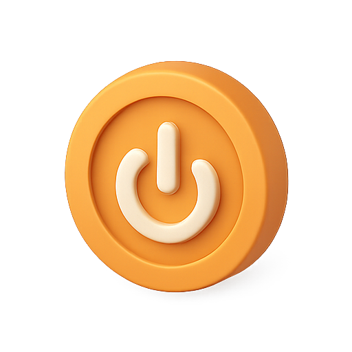 Power, button, 3d icon