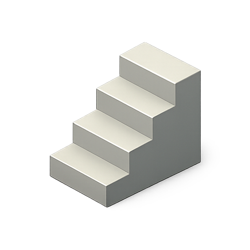 3d, stairs, geometry icon
