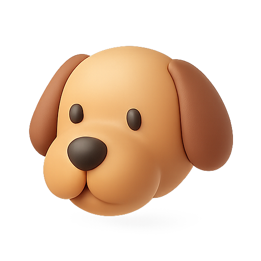 Dog, cartoon, 3D icon