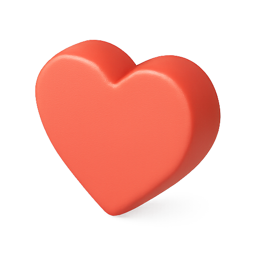 Heart, 3d, red icon