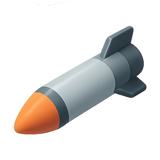 Missile, rocket, 3d icon