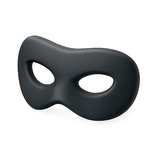 Mask, 3d, black icon