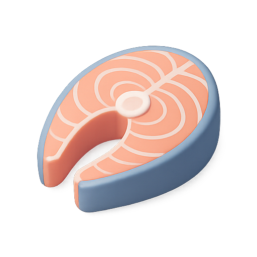 Salmon, 3d, food icon