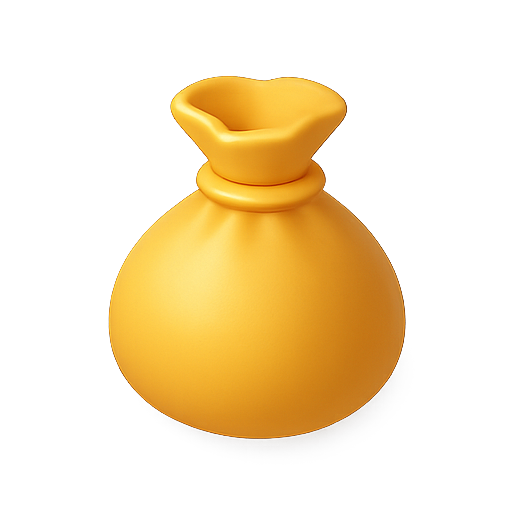 Bag, money, yellow icon