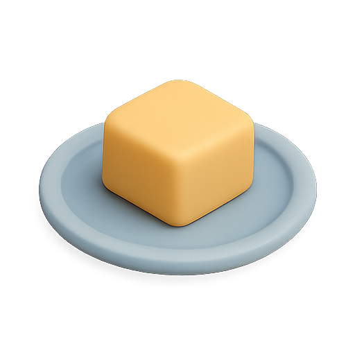 Butter, cube, plate icon
