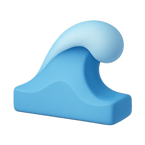 Wave, 3d design, blue icon