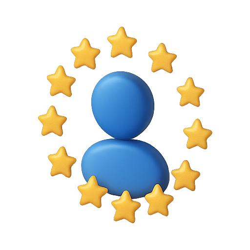 User, stars, award icon