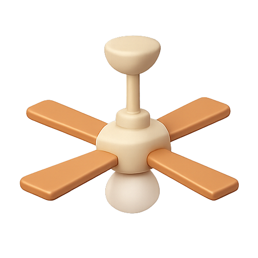 Ceiling fan, 3d model, furniture icon