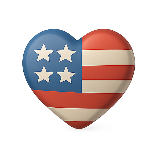 Heart, patriotism, america icon