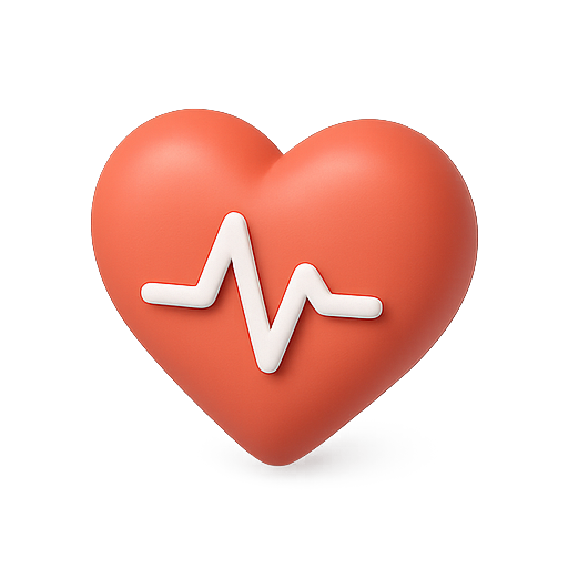 Heart, 3d, pulse icon