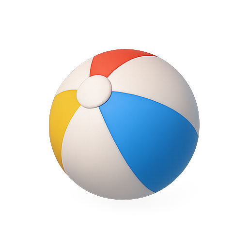 Beach ball, 3d model, colorful icon