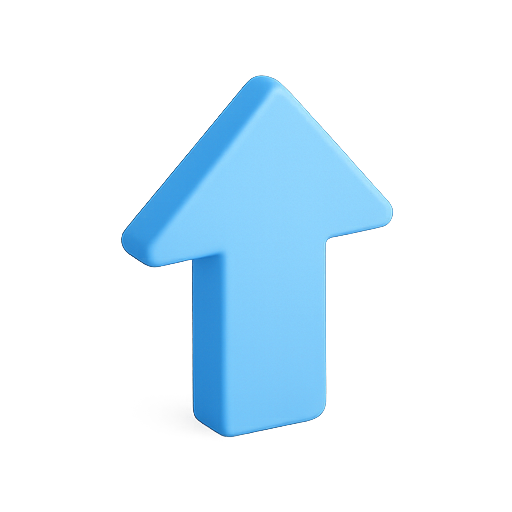 3d, arrow, blue icon