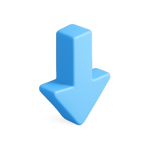 Arrow, blue, 3d icon