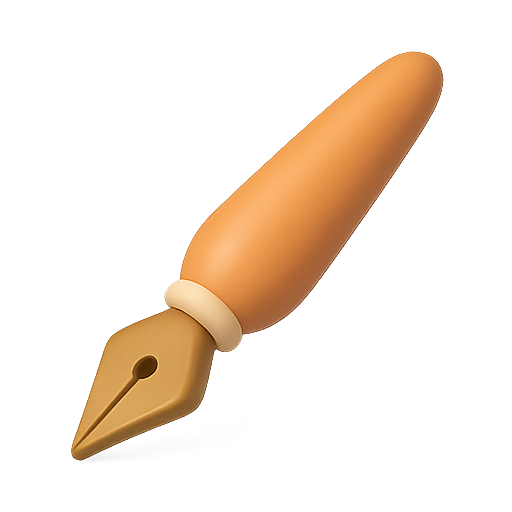 Fountain pen, writing tool, stationery icon