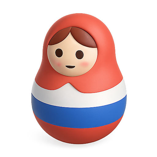 Matryoshka, russian doll, traditional toy icon