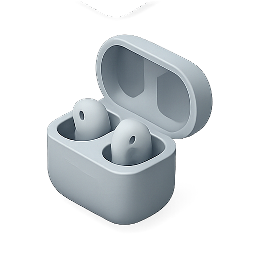 Earbuds, wireless, charging case icon