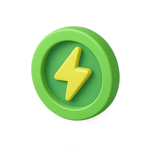 Energy, power, green icon