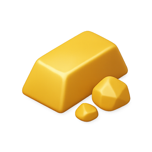 Gold, bullion, precious metal icon
