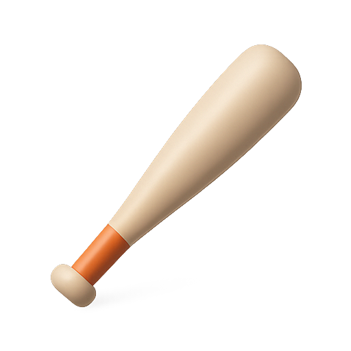 Baseball bat, sports equipment, 3d render icon