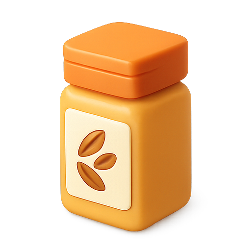 Jar, container, orange icon