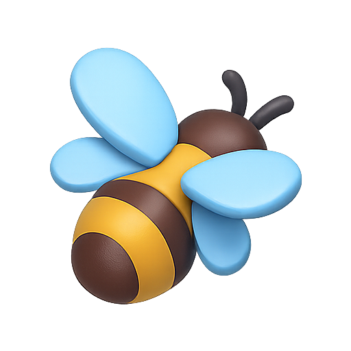 Bee, insect, 3d model icon