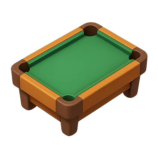 Pool table, billiards, game table icon