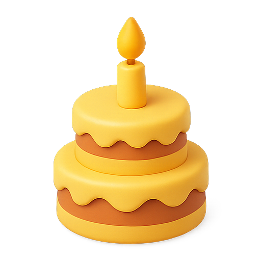 Cake, candle, birthday icon