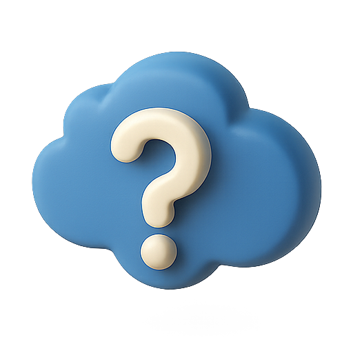 Cloud, question mark, 3D icon