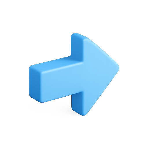 Arrow, 3d, blue icon