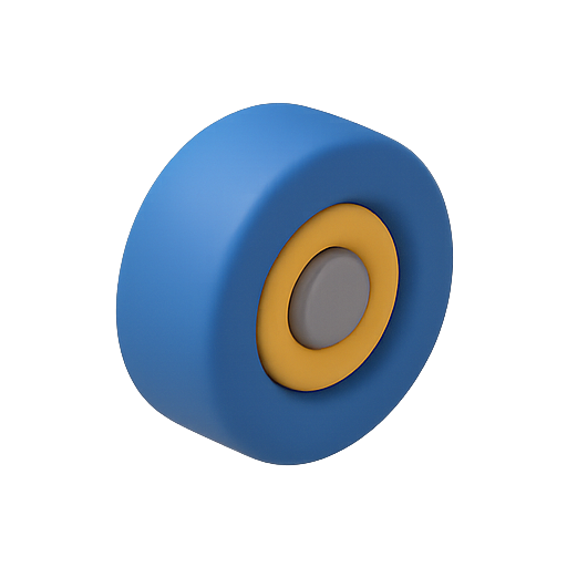 3d model, button, blue icon