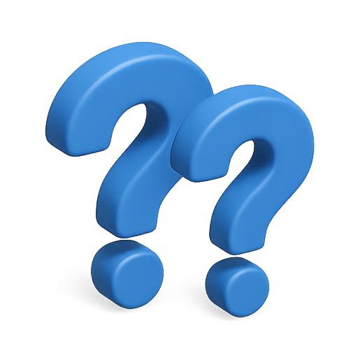 3d, blue, question mark icon