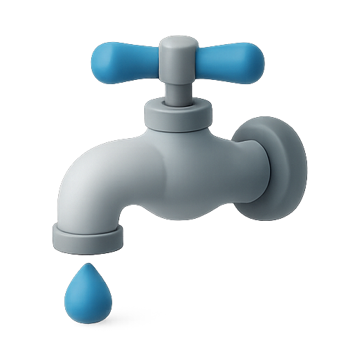 Faucet, water, drop icon