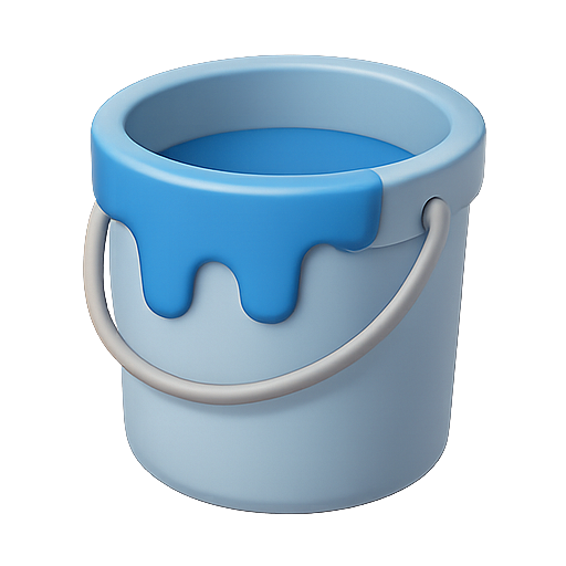 Paint bucket, 3d graphics, object icon