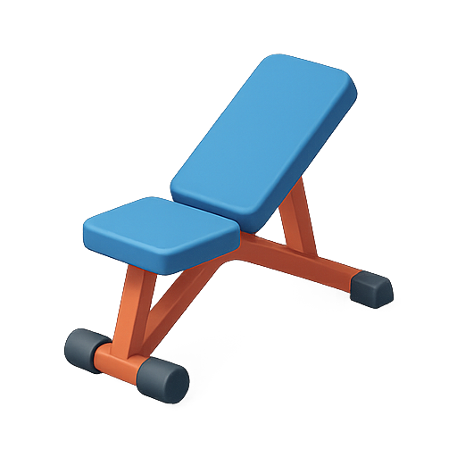 Weight bench, fitness equipment, gym accessory icon