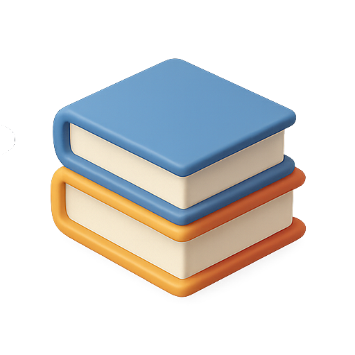 Books, 3d, stacked icon