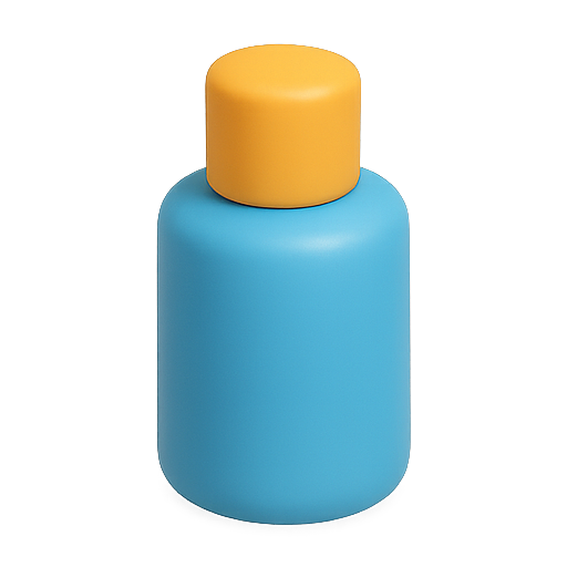 Bottle, 3d, blue icon