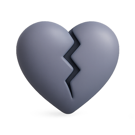 Heart, broken, 3d icon