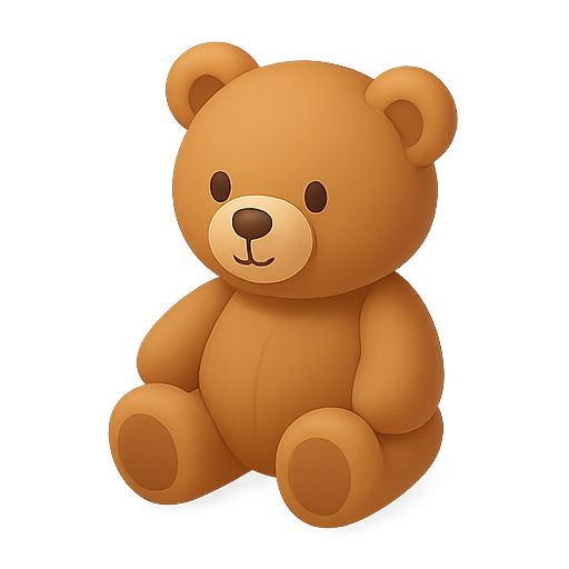 Teddy bear, 3d model, plush toy icon