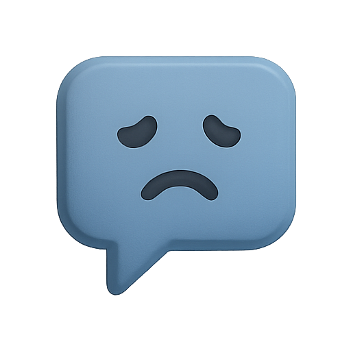 Speech bubble, sad, expression icon