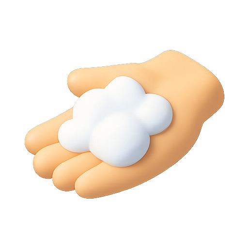 Hand, foam, bubbles icon