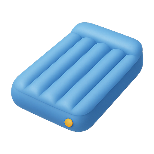 Air mattress, inflatable bed, blue color icon