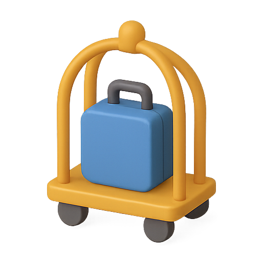 Luggage, cart, transport icon