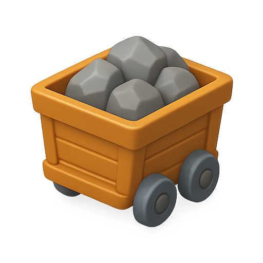 Cart, mining, coal icon